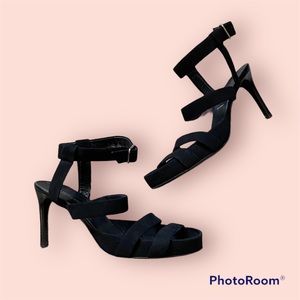 HELMUT LANG Black Suede Heels